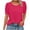 Pink C, variant on Horkkom Short Sleeve Shirts for Women Crew Neck Solid Color T Shirts Summer Loose Casual Tops L