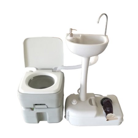 Zimtown 20L 5 Gallon Portable Toilet Camping Toilet Potty Flush with ... Zimtown 20L 5 Gallon Portable Toilet Camping Toilet Potty Flush with ...