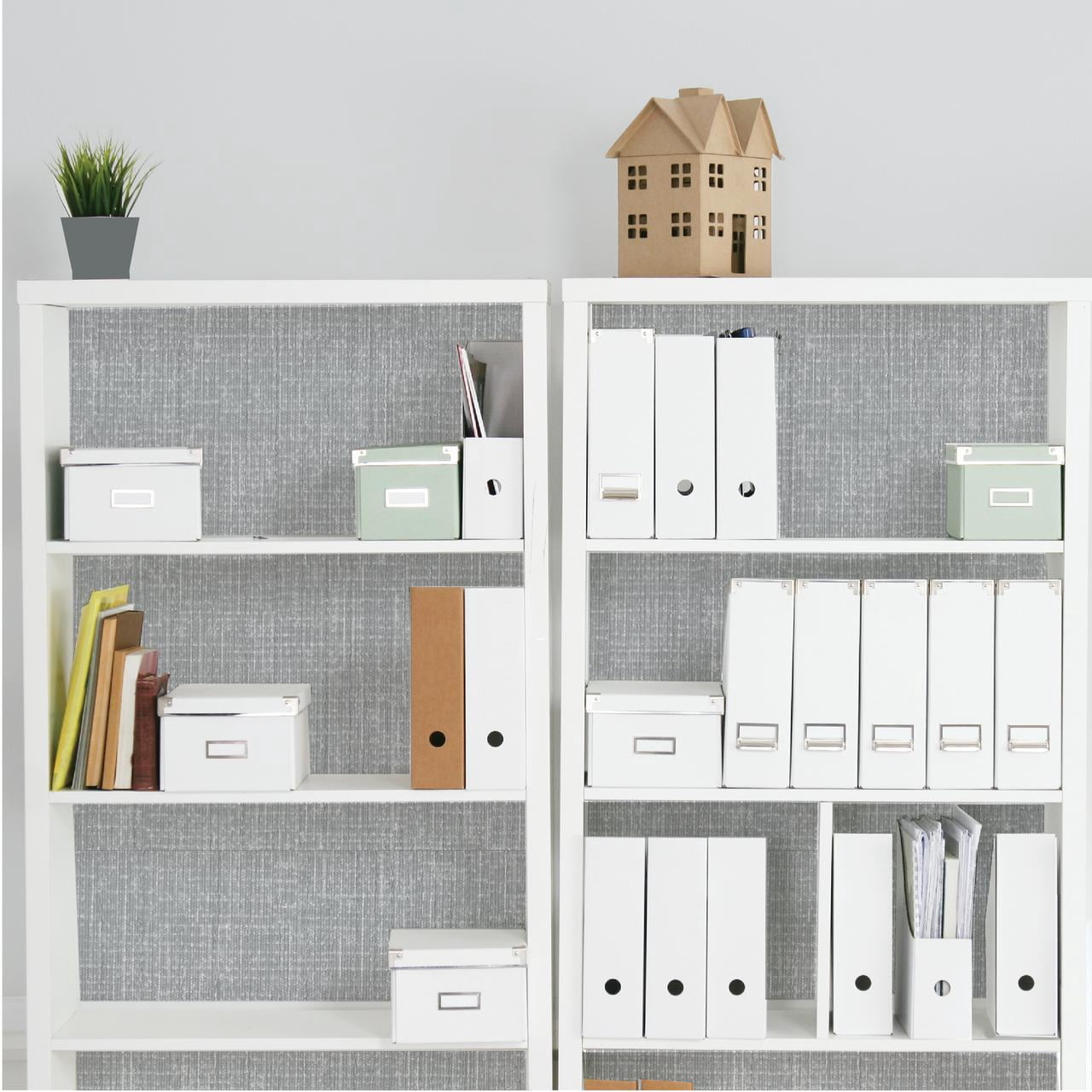 Simplify 2 Pack Shelf Liner Faux Linen in Gray