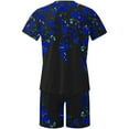 thumbnail image 5 of Honeeladyy Men's 2 Pieces Short Sets Cotton Henley Shirts Short Sleeve Casual Beach Shorts Summer Yoga Outfits #Lc-Blue-XXXL, 5 of 5