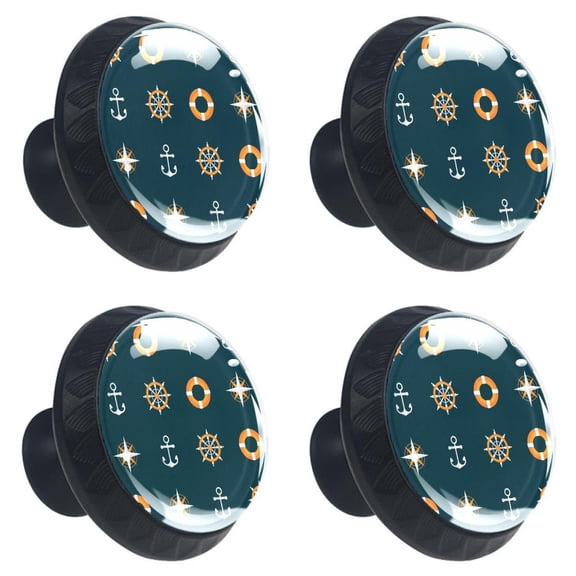 4 Pcs Anchor Knobs for Kitchen Cabinet Cupboard Dresser Bookcase Drawer Pulls Handles Round Home Decor