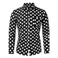 thumbnail image 1 of INSPIRE CHIC Men's Polka Dots Printed Long Sleeve Button Down Slim Dress Shirt, 1 of 6