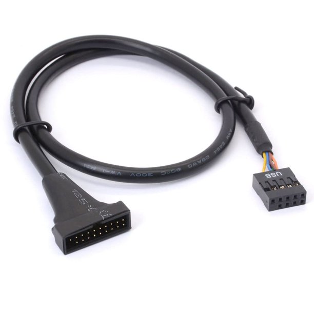 USB 3.0 Header to USB 2.0 Adapter Cable, 19 Pin USB 3.0 Male to 9 Pin
