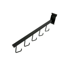 SSWBasics 5-J-Hook Waterfall Black Faceout for Wire Grid and Grid Wall - Pack of 5 -