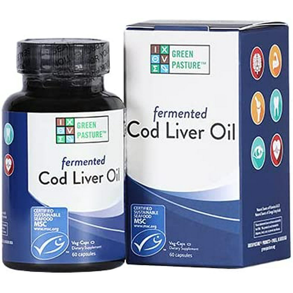 Blue Ice Fermented Cod Liver Oil Non-Gelatin Capsules, 120 Ct - Walmart ...