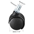 thumbnail image 3 of Unique Bargains 3 Pcs 1 Inch Swivel Caster Wheels Nylon 360 Degree Threaded Stem 22lb Capacity Black, 3 of 4