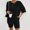 Black, variant on Hauaitttt Womens 2 Piece Outfits Ribbed Short Sleeve Top and Shorts 2 Piece Loungewear Outfits with Pockets Swim Short Bottoms for Women Swimming Trunks for Women Womens Swimming Suits Swimming Suit