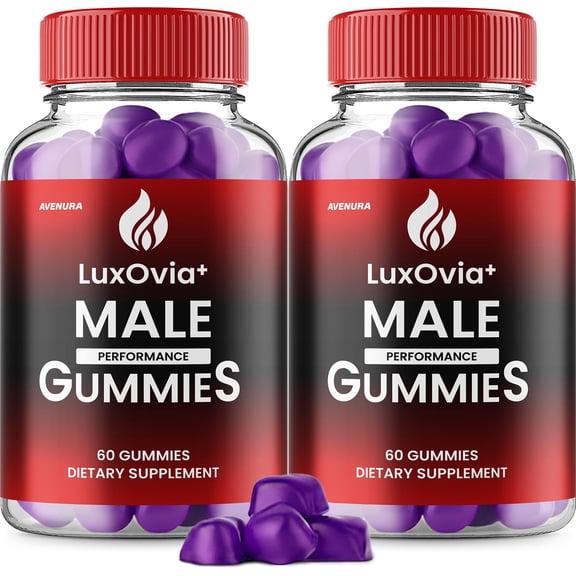 LuxOvia Gummies for Men – LuxOvia Maximum Strength Gummy, Natural Blend  for Health, 2 Pack, 120 Gummies