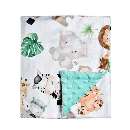 Baby Blanket Super Soft Minky Blanket Cute Animal Blanket with Dotted Backing for Newborns Nursery Stroller Receiving Toddlers Crib Bedding for Boy or Girl(30 x 40 Inch) (Animal) C31