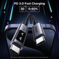 thumbnail image 3 of Cable USB C a USB C UGREEN Uno de 100 W, carga rápida, 1 m, negro, 3 of 8
