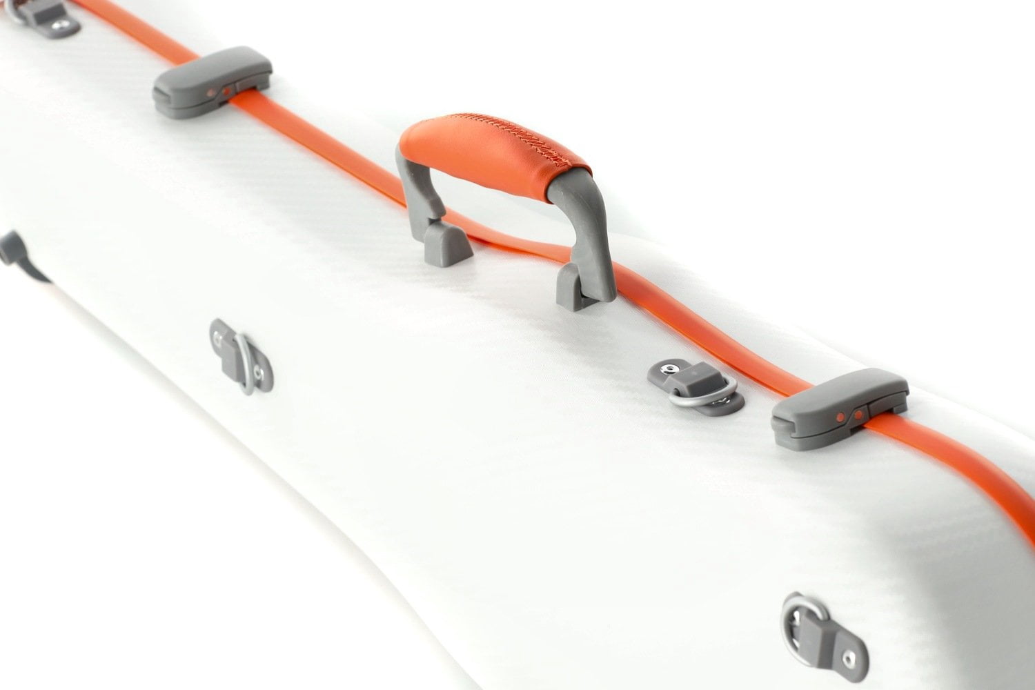 PURE by GEWA Violin Case, Polycarbonate Fun, Shaped, White/Orange, w/Subway Handle