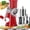 Red, variant on Anjinsoft Hand Crank Rotary Cheese Grater Shredder Veggie Slicer with 3 Stainless Steel Drum Blades, Strong Suction Base, White