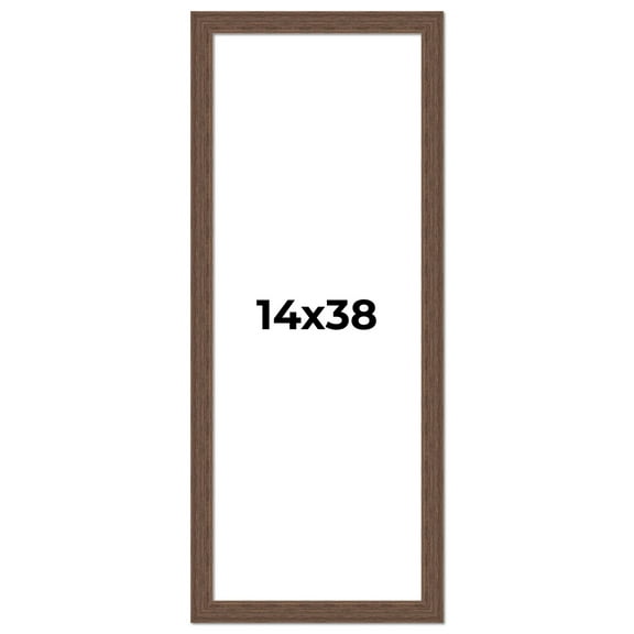 14x38 Frame Brown Distressed Barnwood Picture Frame | Rustic Farmhouse Photo Frame Includes UV