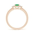 thumbnail image 2 of Angara Natural 0.3 Ct. Emerald with Diamond Classic Ring in 14K Rose Gold for Women (Ring Size: 12), 2 of 9