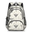 thumbnail image 2 of Highland Cow and Cactus Print Backpack for School, Cute School Bag with Adjustable Shoulder Straps and Padded Back, 16.9"x12.6"x5.9", 2 of 5
