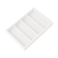 thumbnail image 1 of Bandeja organizadora de gafas de sol con 4 ranuras, portátil, apilable, caja de almacenamiento para gafas, vitrina para sala de estar, tienda y hogar. Blanco, 1 of 8