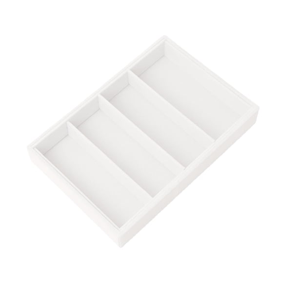 Bandeja organizadora de gafas de sol con 4 rejillas, multifuncional, ahorra espacio y es moderna. Blanco