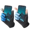 thumbnail image 4 of Guantes de montar con pantalla táctil y dedos completos, guantes de pesca de dos dedos, guantes finos de malla antiabrasión para deportes al aire libre de verano para hombres, 4 of 6
