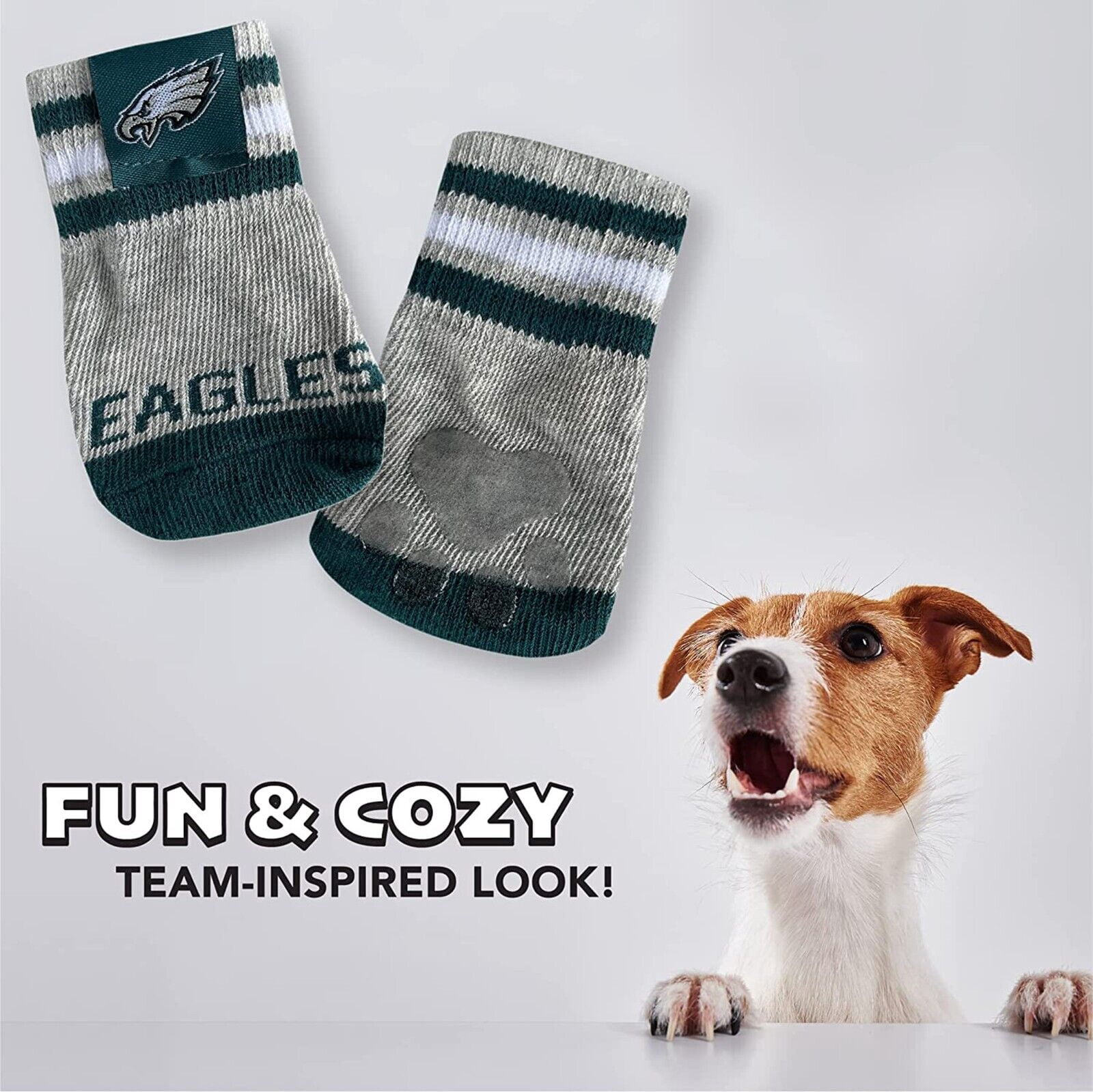NFL Anti Slip Dog Socks with Elastic Ribbed Top Indoor/Outdoor Paw Protection