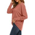 thumbnail image 4 of Njagoc3 Tops for Women | Crewneck Long Sleeve Relaxed Fit Pullover Top with Ribbed Cuffs & Curved Hem | Relaxed Fit for Fall Casual Wear & Lounge Activities，Red，XXL, 4 of 6