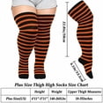 thumbnail image 2 of DOVACKA Plus Size Thigh High Socks for Women, Extra Long Knit Cotton Striped Over Knee Leg Warmers, Breathable Stretchy, Great for Halloween Costume & Cool Weather, 2 of 6
