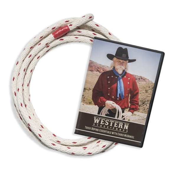 Western Stage Props - How to Trick Rope Kit | Cowboy and Cowgirl Rope | Beginner or Advanced Lariat Looper Rope for Kids and Adults, 13 Foot(Cotton Trick Rope   Instructional DVD)