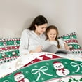 thumbnail image 4 of jejeloiu Merry Christmas Twin Bedding Sets 7-Piece,Cartoon Santa Claus Bedding Comforter Set,Xmas Tree Snowmne Sheet Sets For Girls,Super Cozy Room Decoration Reversible, 4 of 8