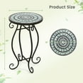 thumbnail image 3 of Costway Table d'Appoint Extérieure en Mosaïque, Table d'Extrémité Ronde avec Plateau en Carreaux de Céramique Résistant aux Intempéries, 3 of 10