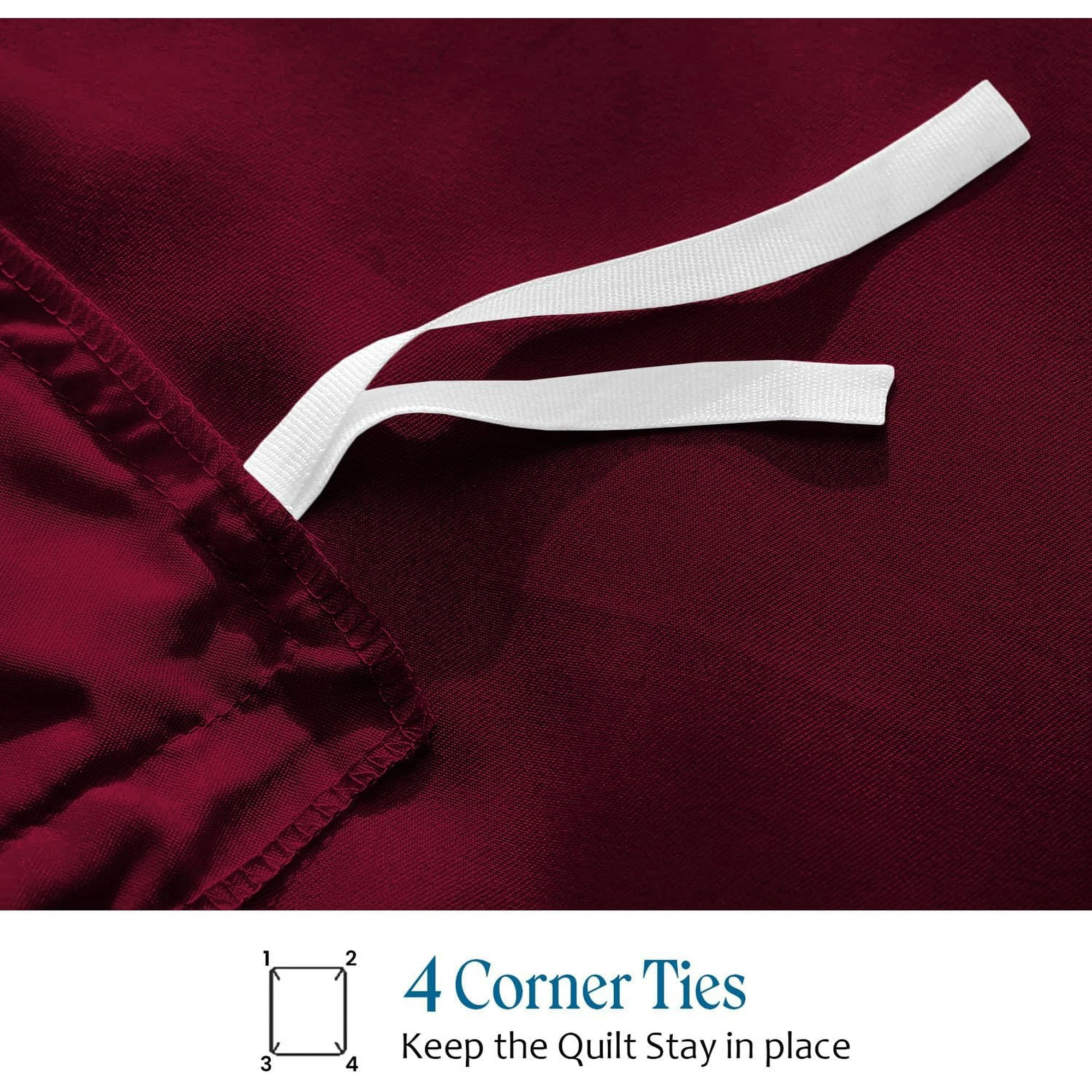 Premium Pima Cotton 3-Piece Duvet Cover Set – 1000 Thread Count Luxury Bedding, Oversized Queen 92" x 98" - Burgundy