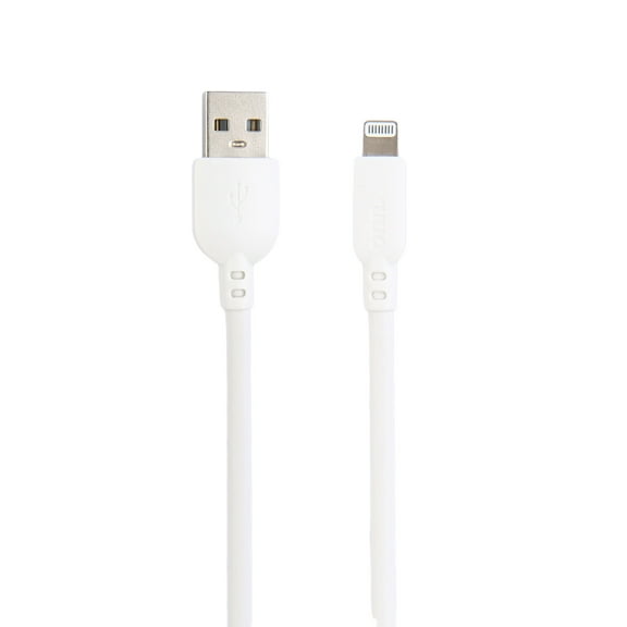 onn 10ft Lightning to USB-A Charging Cable, MFI Certified, White, Compatible with iPhone and iPad