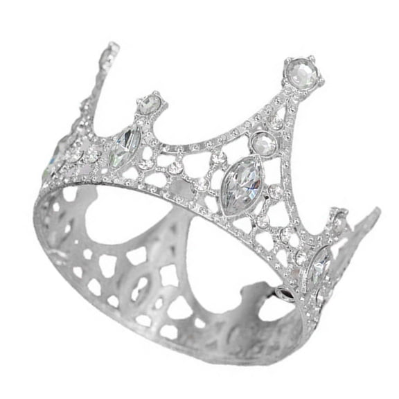OIUR Crown Cake Topper Faux Crystal Tiara Sparkling Cake Decoration Wedding Cake Decor for Birthday Baby Shower