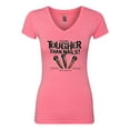 thumbnail image 2 of My Savior is Tougher than Nails Bible Verse | Female Inspirational/Christian Slim Fit Junior V-Neck Tee, Hot Pink, Medium, 2 of 3