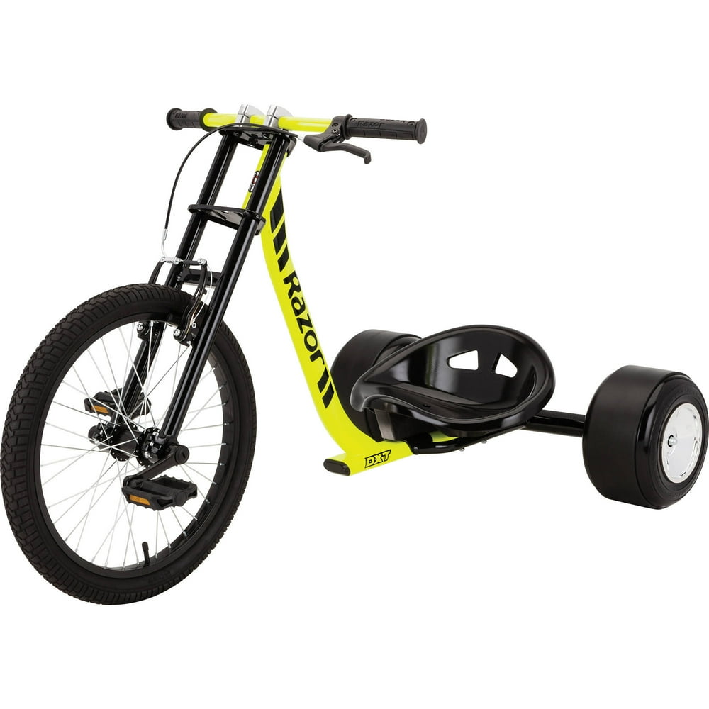 Razor DXT Drift Trike Black/ Yellow Three Wheeled Drifting Ride on