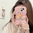 thumbnail image 2 of Phone Cases for iPhone 14 Pro Max for Women Girls, 3D Silicone Retro Classic Creative Soft Rubber Bumper Cover Cool Fun Thick Protective Case Apply to iPhone 14 Pro Max (Tulip Bear Pink), 2 of 13