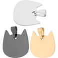 thumbnail image 5 of 3pcs Etiquetas de nombre de mascotas en forma de gato collares de mascotas de acero inoxidable etiquetas de cachorro personalizadas, 5 of 5