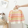 thumbnail image 2 of SGMVNU Sweaters for Boys Girls - Cute Rainbow Stripe Pullover Sweater Coat, Warm Outfit for Little Boys & Girls in Autumn Winter, Kids Knitwear Fall Outfits(Size 3-4 Years,Red), 2 of 6