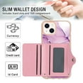 thumbnail image 3 of Compatible with iPhone 14 Plus Wallet Case with Card Holder, Back Flip Folio PU Leather Kickstand Card Slots Case for Women Girls, Double Magnetic Clasp Cover For iPhone 14 Plus,Darkpurple, 3 of 6