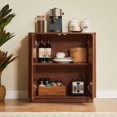 thumbnail image 4 of CQSXDA 31.5'' Sideboard Buffet Cabinet Featuring Curved Wave Design For Hallway Living Room And Bedroom Decor, Walnut, 4 of 15