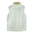 thumbnail image 6 of Hearthz Puffer Vest for Men Flannel Sleeveless Stand Collar Mens Jacket Full Zipper Winter Warm Mens Vests with Pocket, 6 of 6