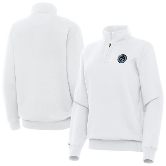 Women's Antigua White New York City FC Victory Quarter-Zip Top