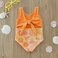 thumbnail image 5 of Girls' Swimwear Summer Kids Girls Lacing Swimwear, Toddler Floral Prints Beach Swimsuit Bikini Kids Swimsuits Orange 6 Months-12 Months, 5 of 7