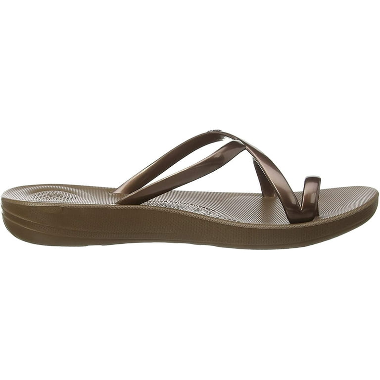 FitFlop Womens Iqushion Wave Pearlised Cross Slides Sandal