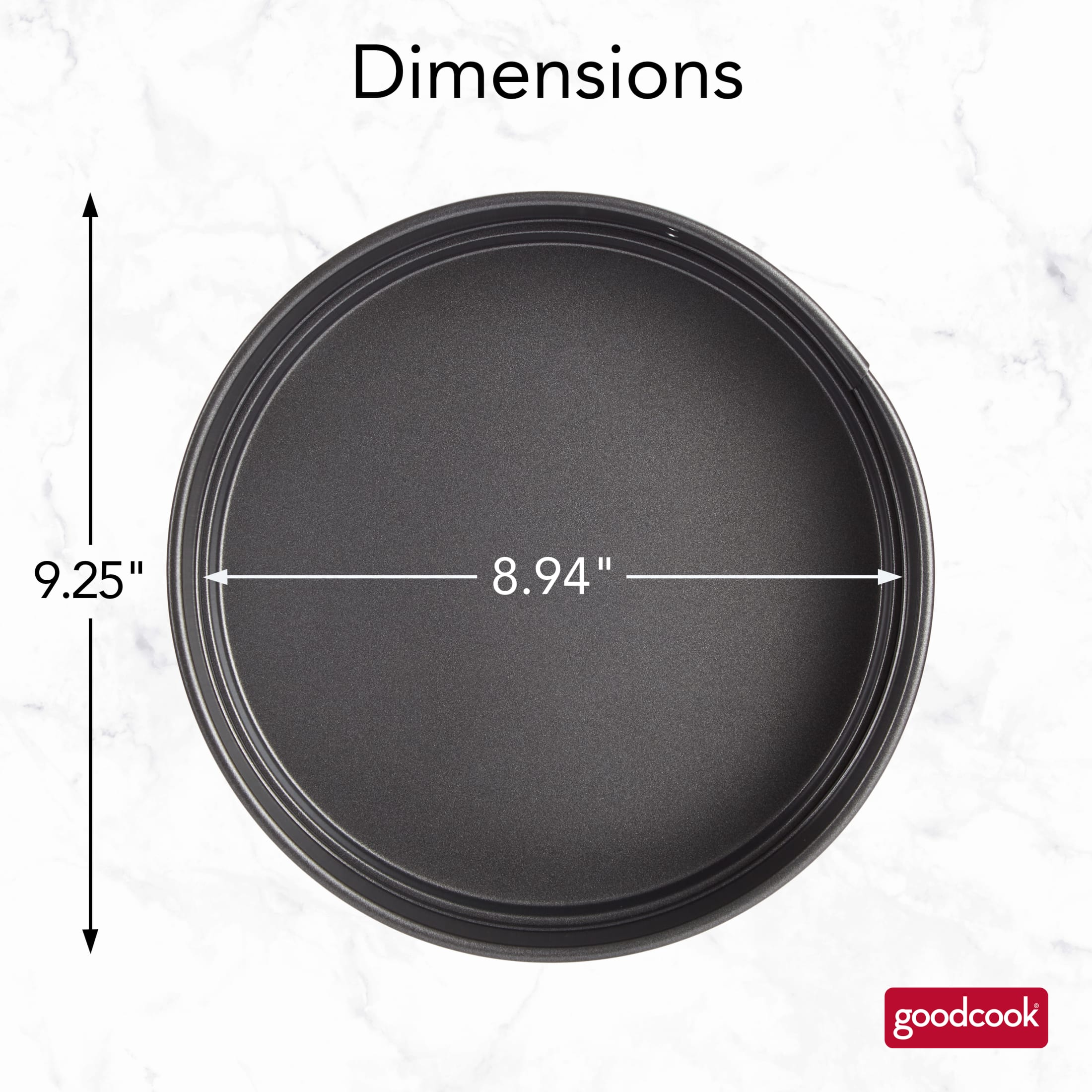 (2 pack) GoodCook PRO Nonstick Steel Springform Pan, 9", Gray