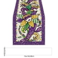 thumbnail image 2 of Iris Carnival Mardi Gras Table Runner, Durable Washable Fabric Material, Suitable for Kitchen Dining Table Decoration, Perfect for Indoor Party Home Use, Festive Table Cover, 72*13in, A, 2 of 7