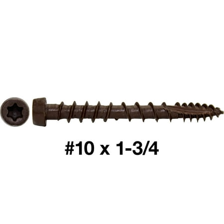 

Jake Sales Brand - 10 x 1-3/4 Mocha Composite Decking Screws ~664 Screws - Exterior Coated - 5 Pounds