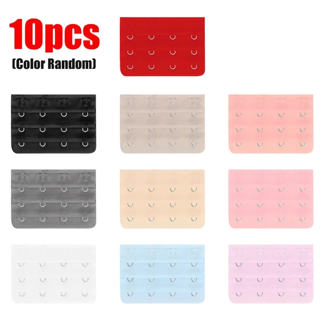 1/10 Pcs Rallonges en Nylon pour Femmes 3 Rangées 2 Crochets Rallonge de Bretelle de Soutien-Gorge Outil de Couture Crochet Accessoires LUHAN