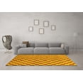 thumbnail image 3 of Ahgly Company Machine Washable Indoor Rectangle Checkered Yellow Modern Area Rugs, 2' x 5', 3 of 4