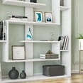 Esteban 6 Tier Geometric Open Shelves Bookcase, White