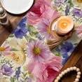 thumbnail image 3 of Purple Pink Floral Table Runner 72 Inches, Spring Farmhouse Country Vintage Flower Bed Runner Dresser Scarves Tabletop for Indoor Outdoor Parties/Ceremony/Banquet, 16" x 72", 3 of 8