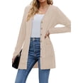 thumbnail image 2 of Fantaslook Fall Cardigan for Women Long Sleeve Open Front Cardigan Casual Button Down Coat with Pockets, 2 of 8